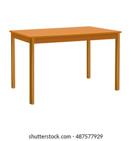 Wooden table isolated illustration on white background