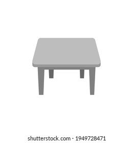 Wooden table isolated on white background. Rectangular shaped table. 