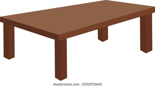 wooden table isolated on white. Wooden bench vector illustration