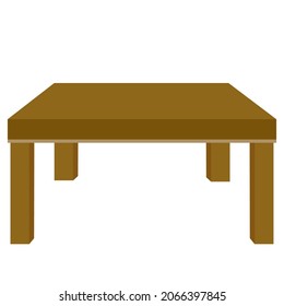 Mesa de madera aislada sobre fondo blanco
