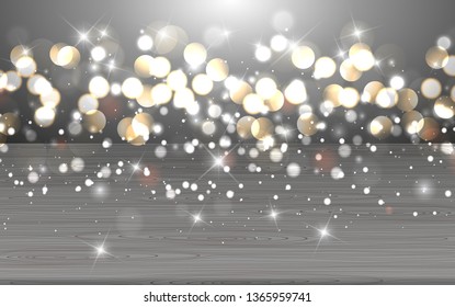wooden table with light abstract background