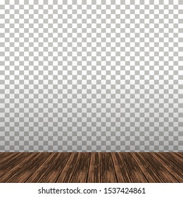 Wooden table on the transparent background Vector.