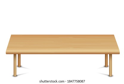 wooden table on the white background