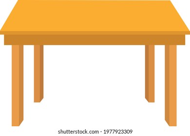 wooden table on white background. brown simple table sign. table with four legs symbol. flat style.