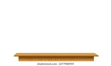 mesa de madera sobre un fondo blanco