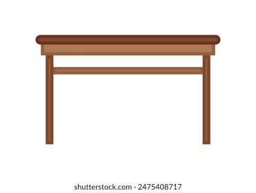 Mesa de madera sobre fondo blanco