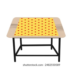 Mesa de madera sobre fondo blanco.