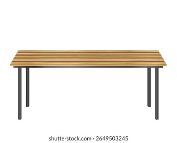 Wooden table on a white background. Vector illustration.
