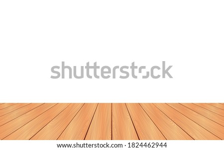 wooden table on the white background