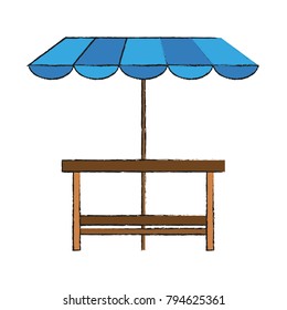 Wooden table patio umbrella