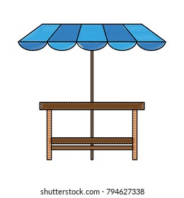 Wooden table patio umbrella