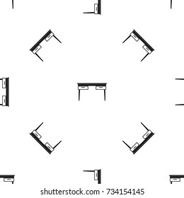 Wooden table pattern repeat seamless in black color for any design. Vector geometric illustration