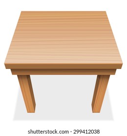 Wooden table - perspective view from above - isolated vector illustration on white background.
