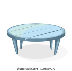wooden table round vector clipart