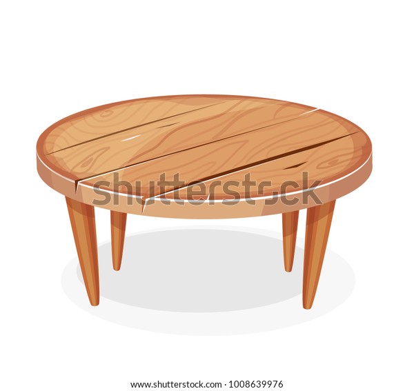Wooden Table Round Vector Clipart Stock Vector (Royalty Free) 1008639976