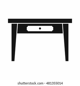 Wooden table in simple style isolated on white background vector illustration