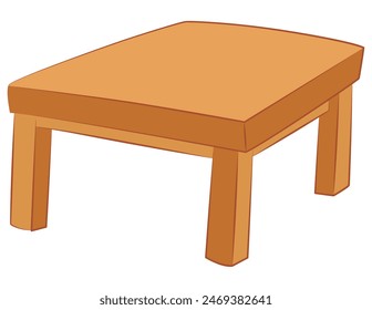 Mesa de madera para sentarse aislada sobre fondo blanco