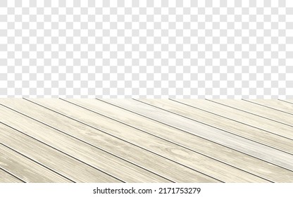 Encima de la mesa de madera con superficie envejecida, ilustración vectorial realista. Mesa vintage hecha de madera oscura, textura realista de tabla. Cubierta de escritorio vacía aislada en una pared blanca.