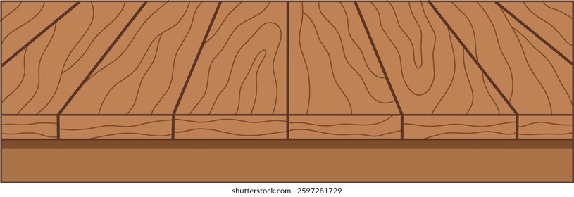 Wooden Table Top . Flat and Simple Style.