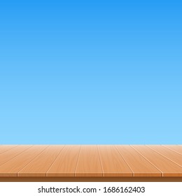 Holztisch, oberste Vektorillustration, Design-Illustration einzeln auf Hintergrund