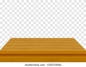 wooden table top vector illustration isolated on transparent background