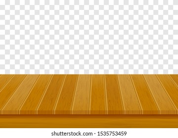 wooden table top vector illustration isolated on transparent background