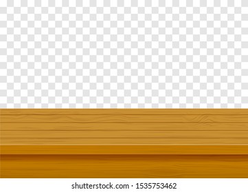 wooden table top vector illustration isolated on transparent background
