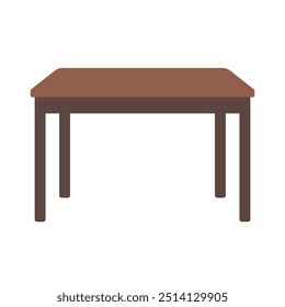 Holztisch, Vektorgrafik, flache Illustration, Esstisch, Möbel, ClipArt, Holz, Mehrzweck-Tischclipart, einzeln auf weißem Hintergrund