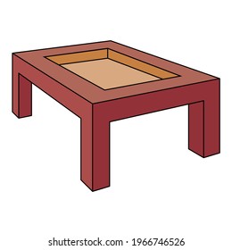wooden table vector illustration,
isolated on white background.top view
