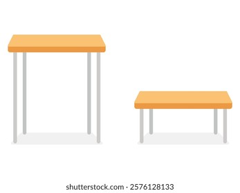 wooden tables tall and short wooden table vector illustration