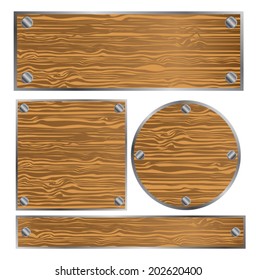 wooden tablets of different forms on a white background vector