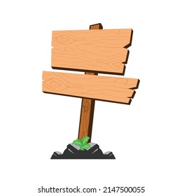 wooden tablets and signs. Vector icons on white background. Elements for design. Concept of location.