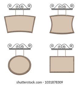 wooden tavern signs vector