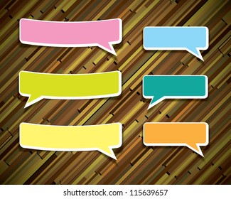 wooden texture background with paper notes. vector illustrator