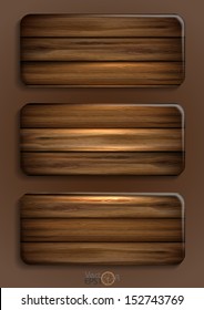 Wooden texture banner. Vector illustration. Eps 10.