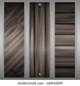 Wooden texture banner. Vector illustration. Eps 10.