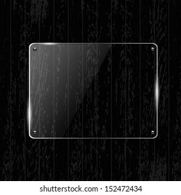 Wooden Texture With Glass Framework, With Gradient Mesh, Vector Illustration
