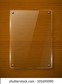 Wooden texture with glass framework. Vector illustration
