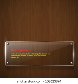 Wooden texture with glass framework. Vector illustration