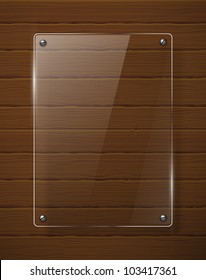 Wooden texture with glass framework. Vector illustration