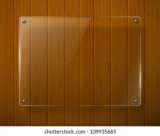 Wooden texture with glass framework. Vector illustration