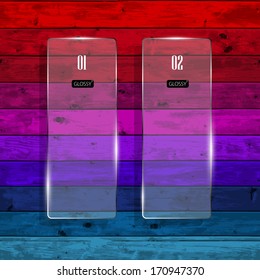 Wooden texture with glass framework - Vector illustration EPS10
