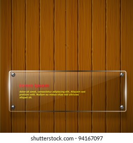 Wooden texture with glass framework. Vector illustration