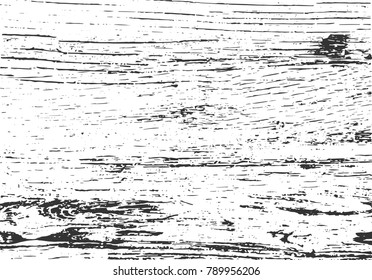Wooden texture. Grunge vector background. Distressed overlay. Black and white abstract surface.