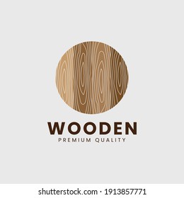 Wooden texture logo template vector illustration