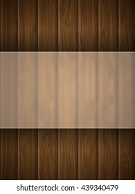 Wooden texture with place for text. Vector illustration.