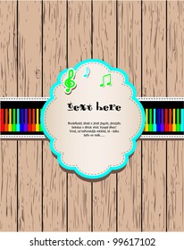 Wooden texture with rainbow piano 2. Vector illustration EPS8.