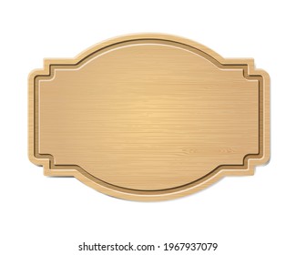 Wooden texture signboard. Wooden sign board isolated on a transparent background. Vector illustration rustic style, information, message concept