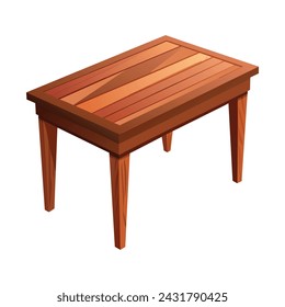 Wooden Texture Table Vector Illustration on White Background
