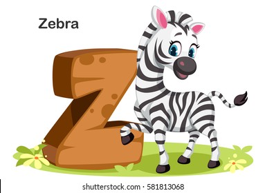 Wooden textured bold font alphabet Z, Z for Zebra